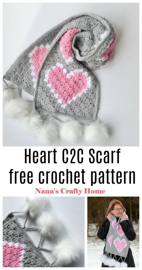 Heart C2C Scarf Pinterest Collage