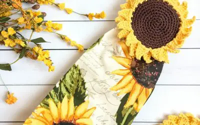 Sunflower Crochet Towel Topper free pattern