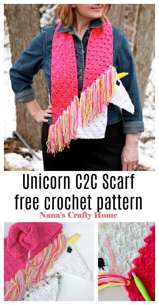 Unicorn C2C Scarf Pinterest Collage