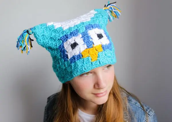 Owl C2C Sack Hat