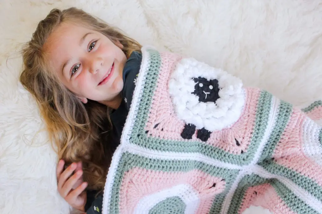 Sheep Granny Square Blanket free crochet pattern