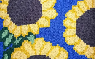 Sunflower Crochet Blanket free C2C Throw crochet pattern