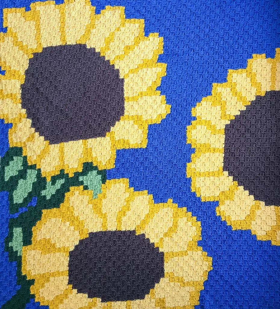 Sunflower crochet Blanket free crochet pattern