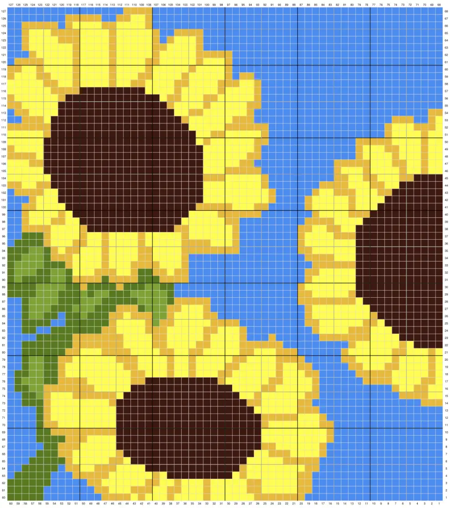 Sunflower C2C Blanket free crochet pattern