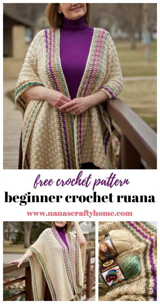 Beginner crochet ruana free pattern