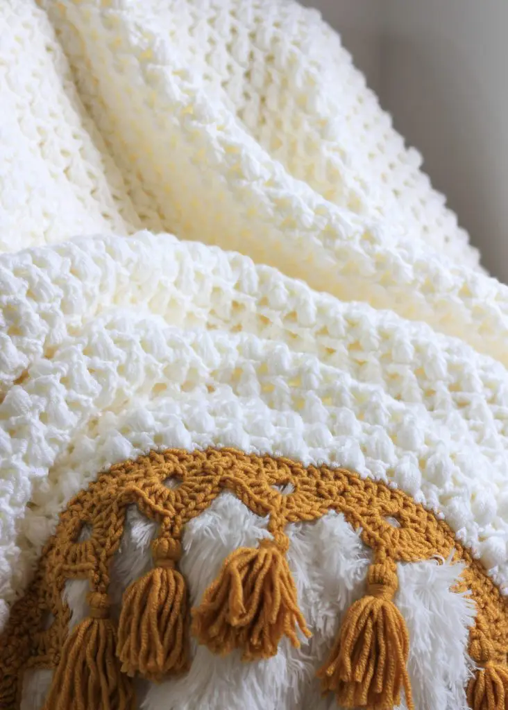 Ties That Bind Puff Stitch Blanket free crochet pattern