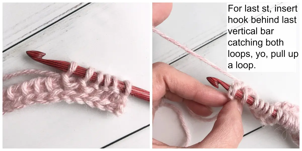 Tunisian Crochet Purl Stitch Tutorial Process 4