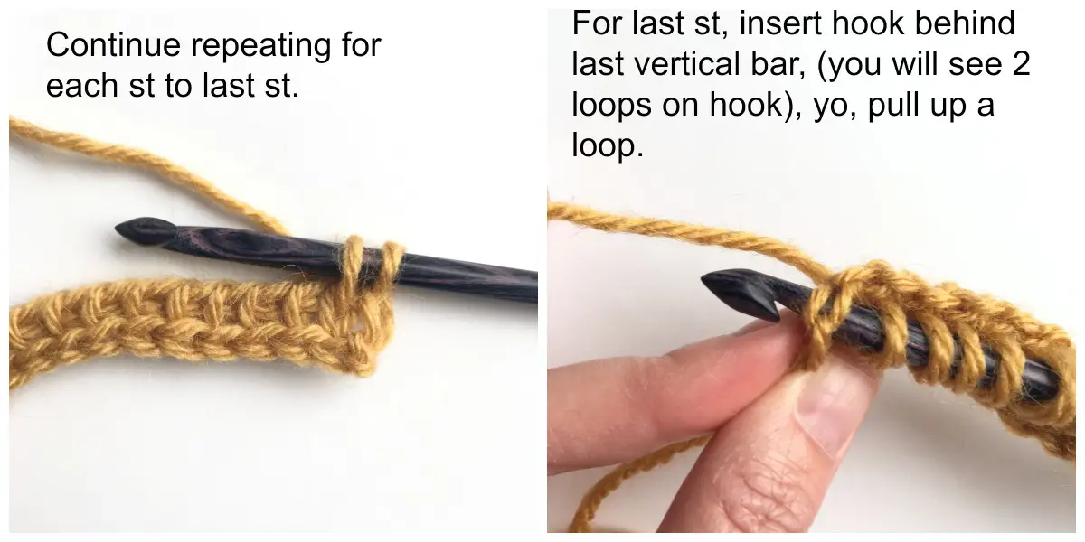 Tunisian Crochet Knit Stitch Process 6