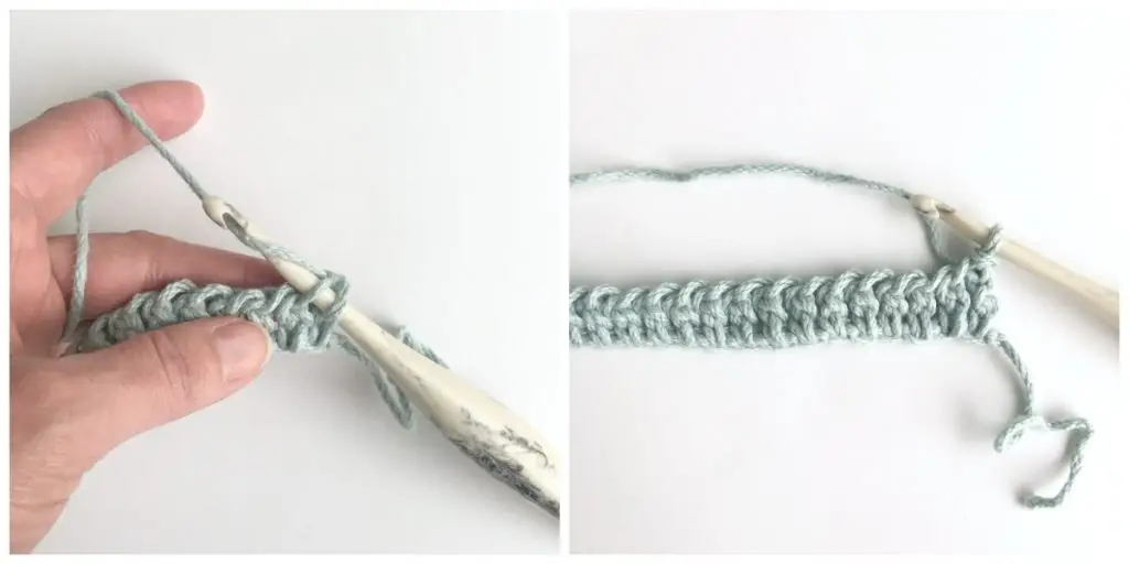 Crocheting 2x2 Ribbing Stitch Tutorial Process 3