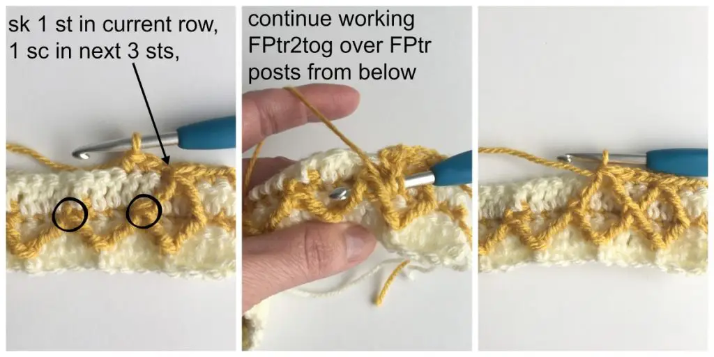 Diamond Waffle Crochet Stitch Process 13