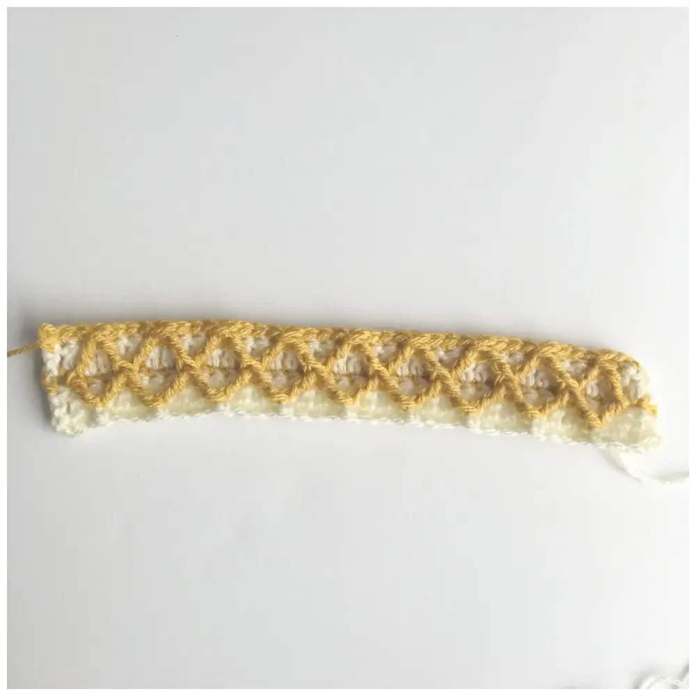 Diamond Waffle Crochet Stitch Process 14
