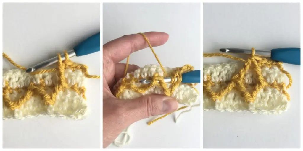 Diamond Waffle Crochet Stitch Process 12