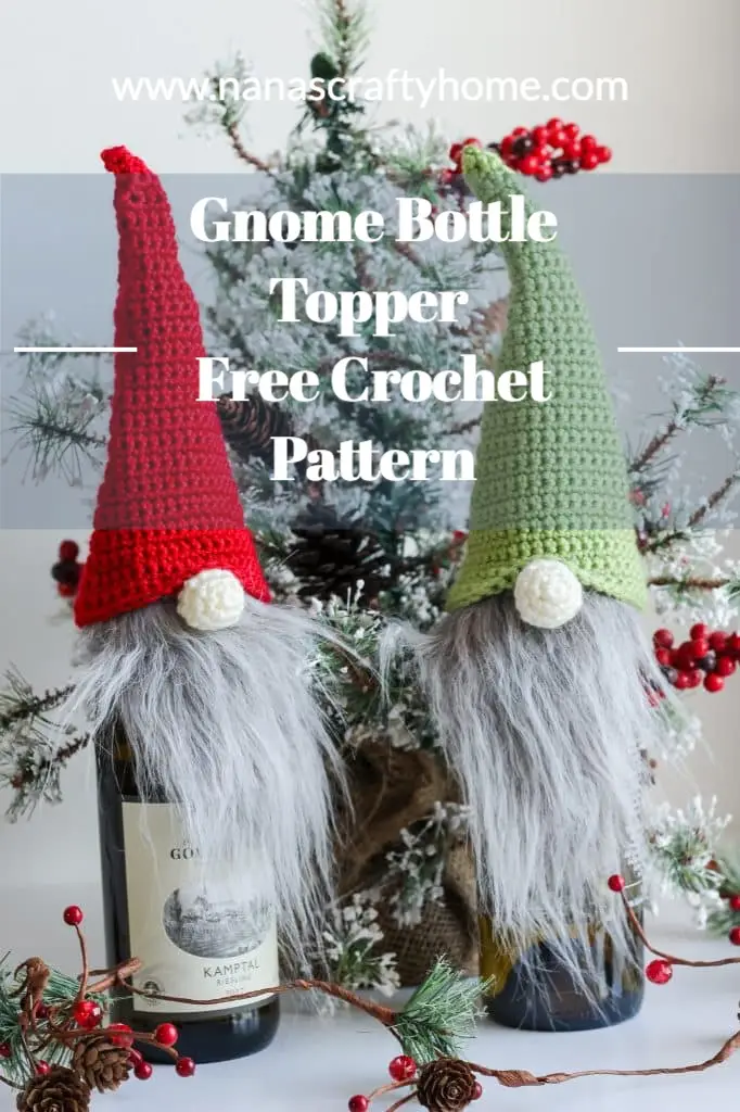 Gnome Wine Bottle Topper free crochet pattern