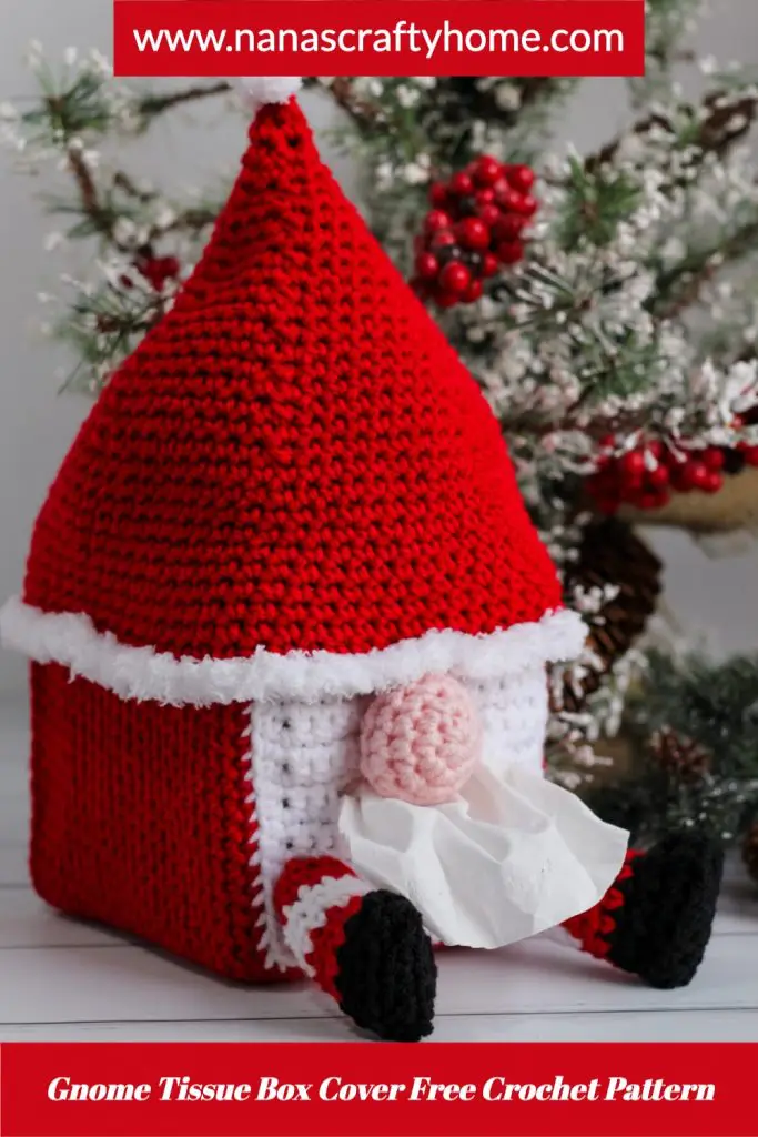 Gnome Tissue Box Cover free crochet pattern