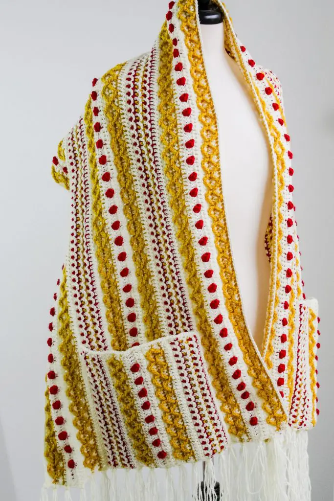 Marjorie Pocket Scarf free crochet pattern CAL