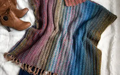 Easy Crochet Tweed Poncho Pattern looks Woven!