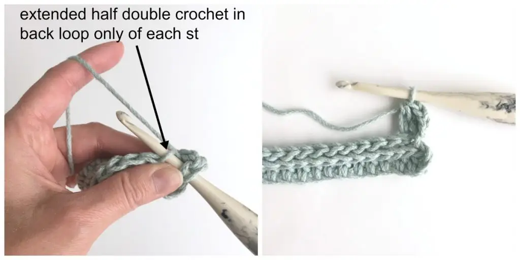 Crocheting 2x2 Ribbing Stitch Tutorial Process 5