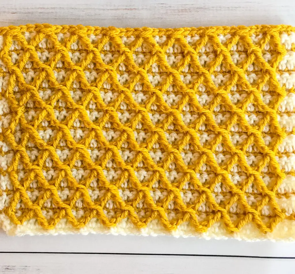 Diamond Waffle Crochet Stitch Process 14