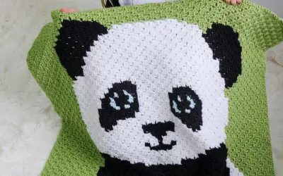 Panda Bear C2C Crochet Blanket free pattern