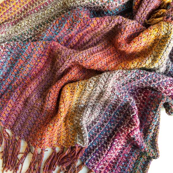 Woven crochet blanket free crochet pattern