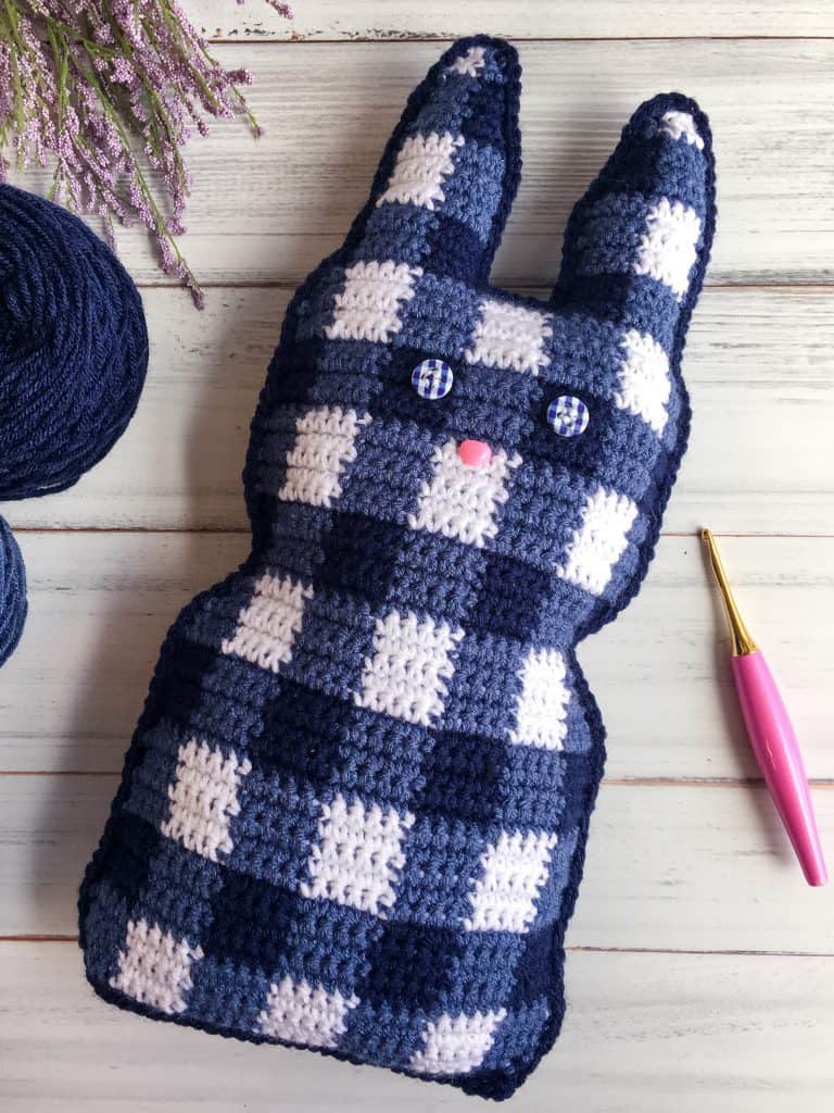 Gingham Bunny Cuddler Free Easter Crochet Pattern