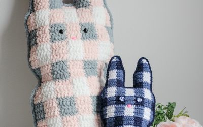 Gingham Plaid Bunny Cuddler free Easter Crochet Pattern