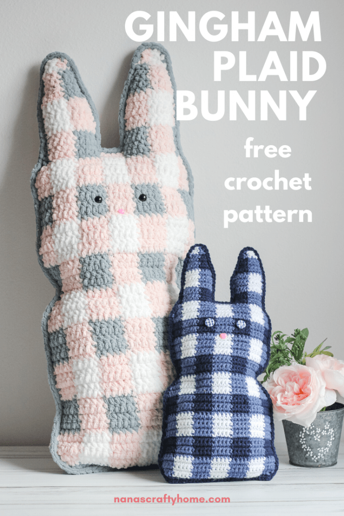Gingham Bunny Cuddler Free Crochet Pattern