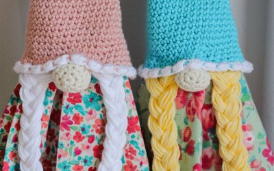 Crochet Girl Spring Gnome Towel Topper free crochet pattern