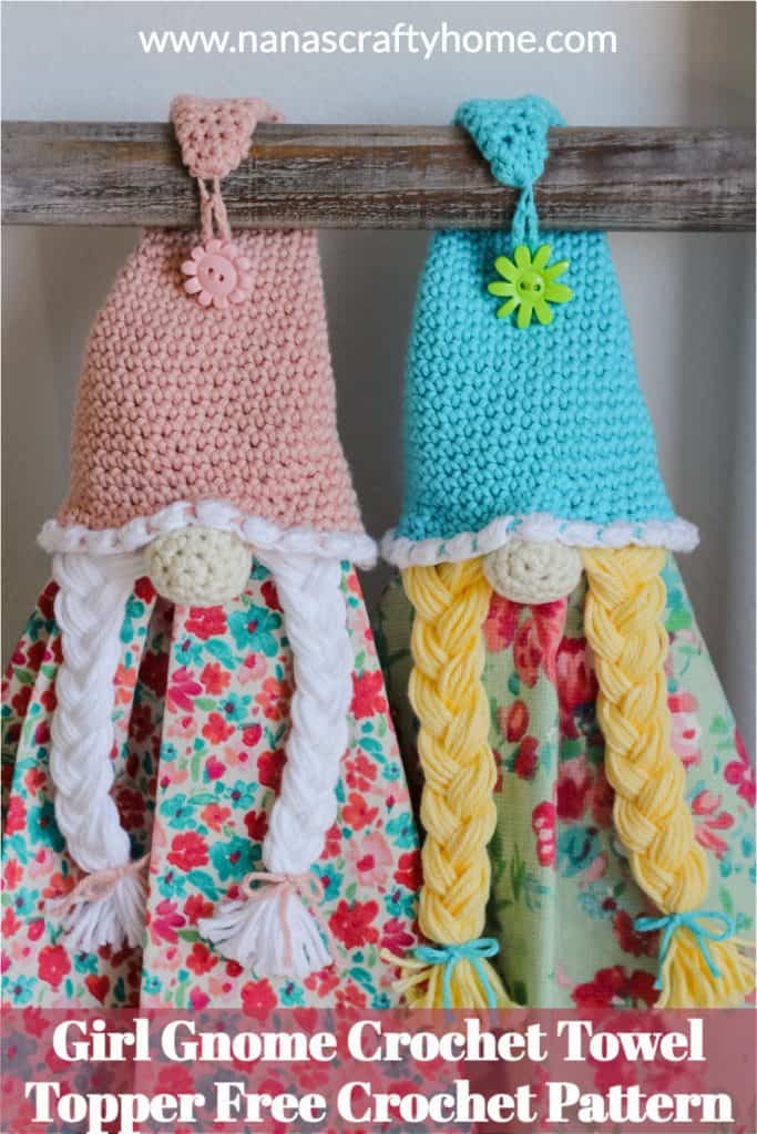Crochet Girl Spring Gnome Towel Topper free crochet pattern