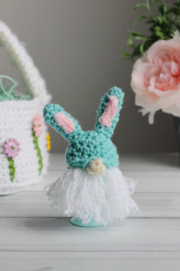 Bunny Gnome Egg Cozy free crochet pattern