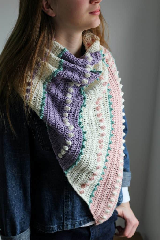 Spring Lark Asymmetrical Scarf free crochet pattern