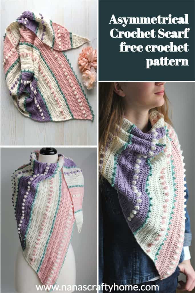 Spring Lark Asymmetrical Scarf free crochet pattern