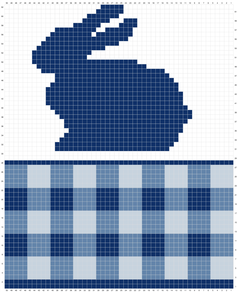Gingham Bunny Table Runner Free Crochet Pattern Graph Part 1