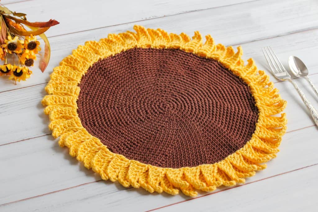 Sunflower Crochet Pattern placemat