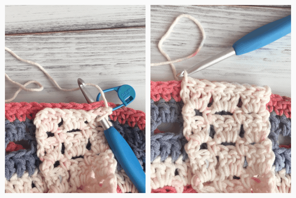 Boho Market Crochet Bag process sl st strap