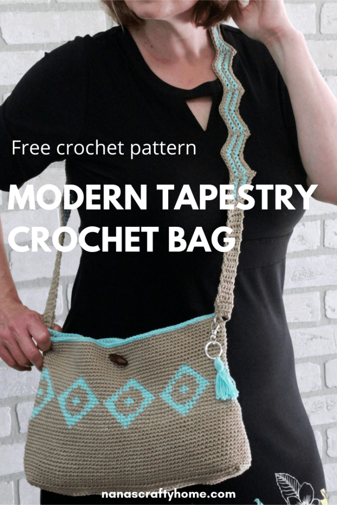 modern tapestry crochet bag