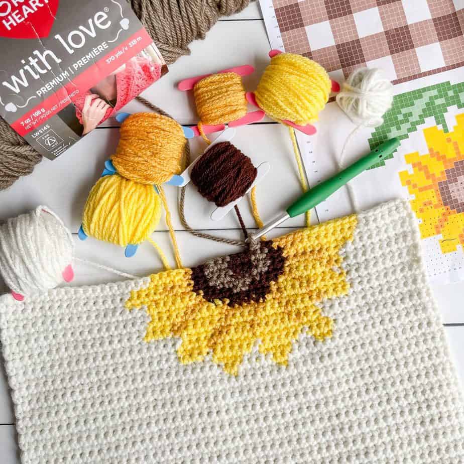 Sunflower Crochet Pattern table runner