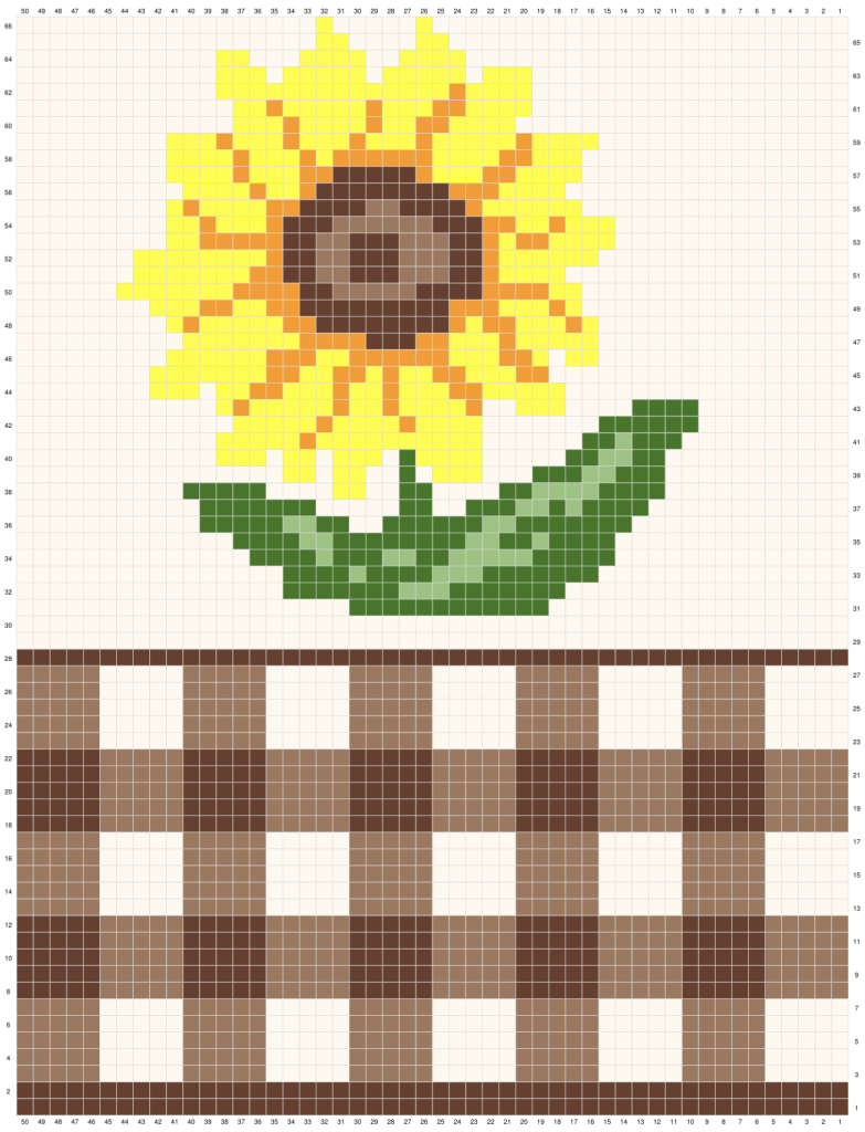 Crochet Sunflower Table Runner Graph 1