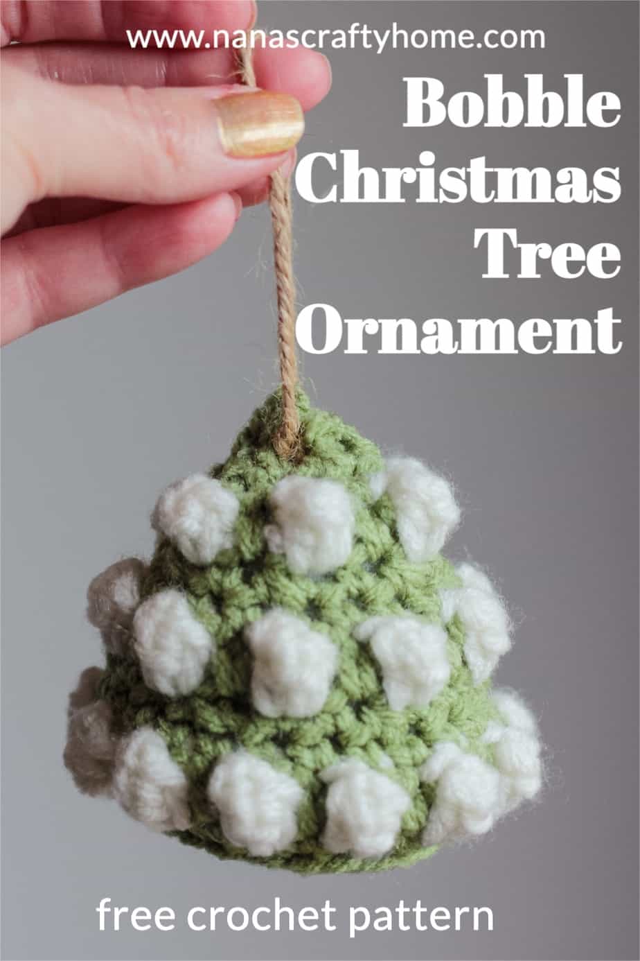 Crochet bobble Christmas Tree Ornament pattern
