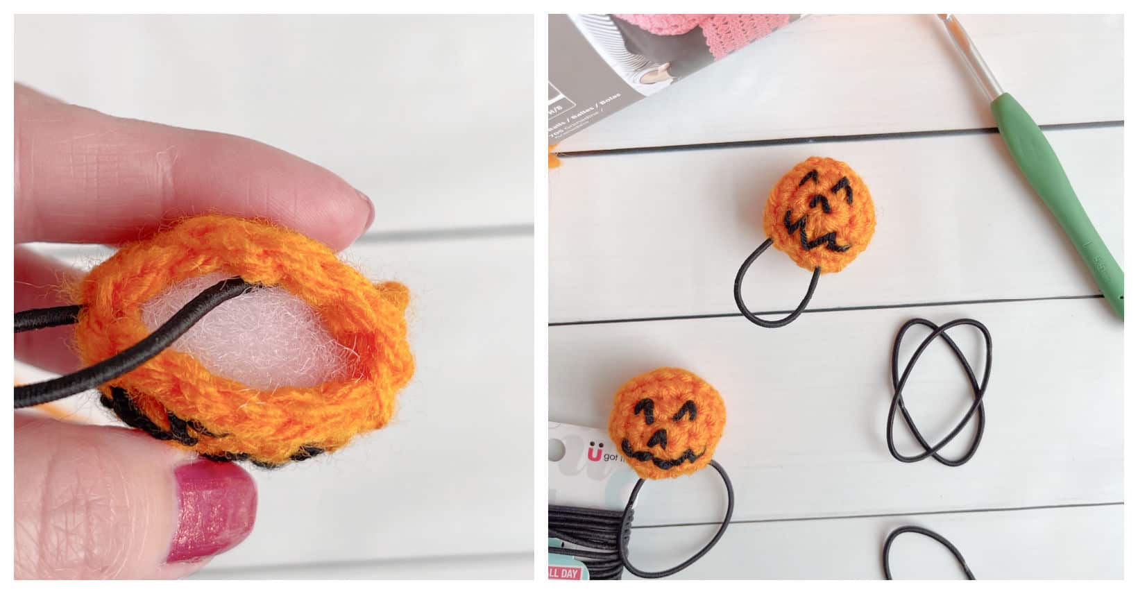 crochet ponytail for halloween process 5