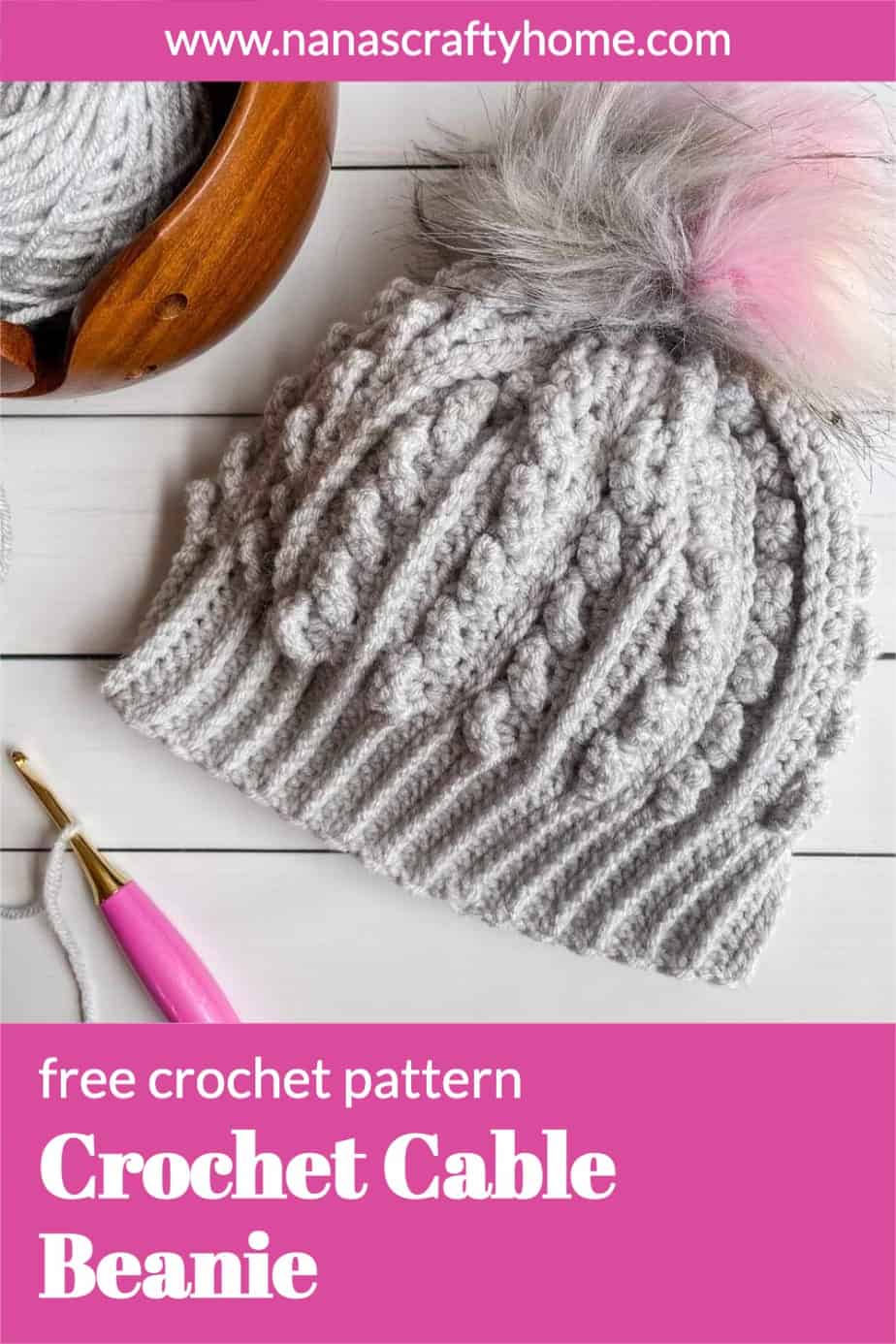 crochet faux cable beanie free pattern