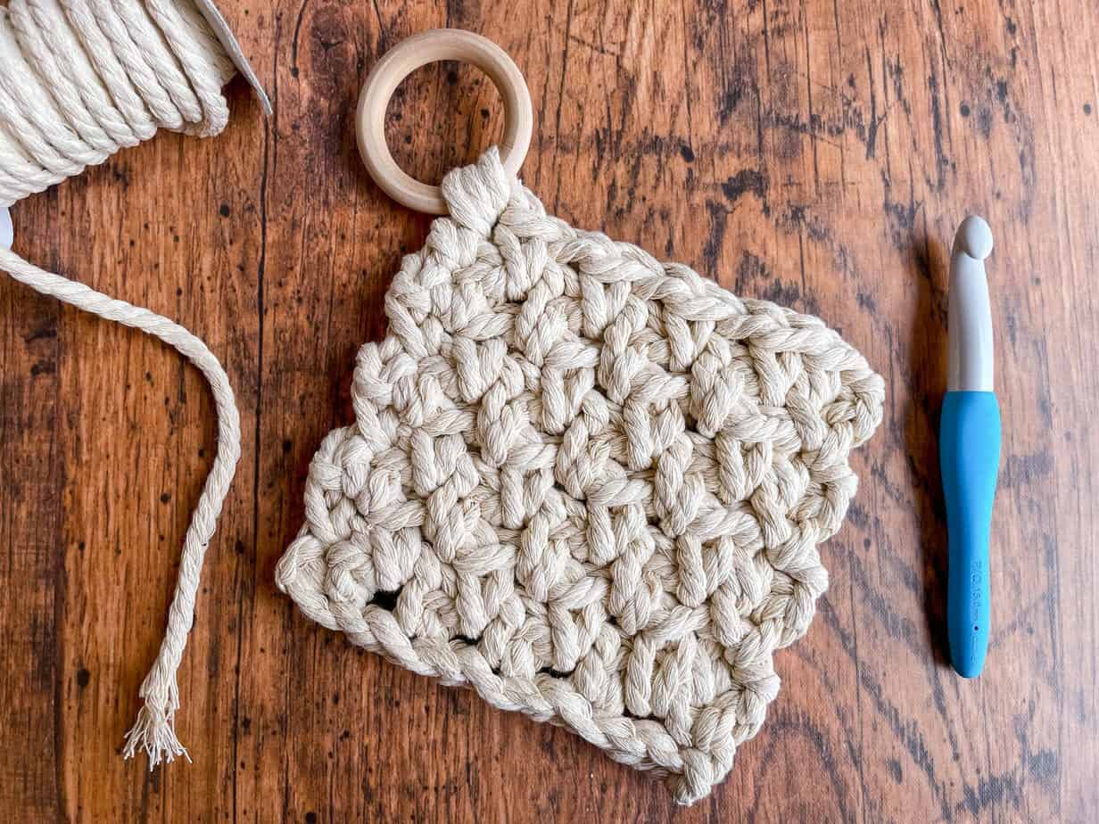 rustic cotton crochet hot pad