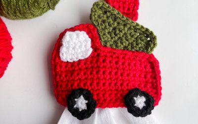 Red Christmas Truck Free Crochet Pattern Towel Topper