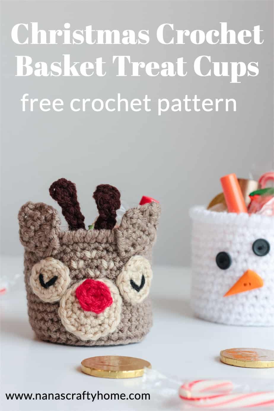 reindeer treat cup free crochet pattern