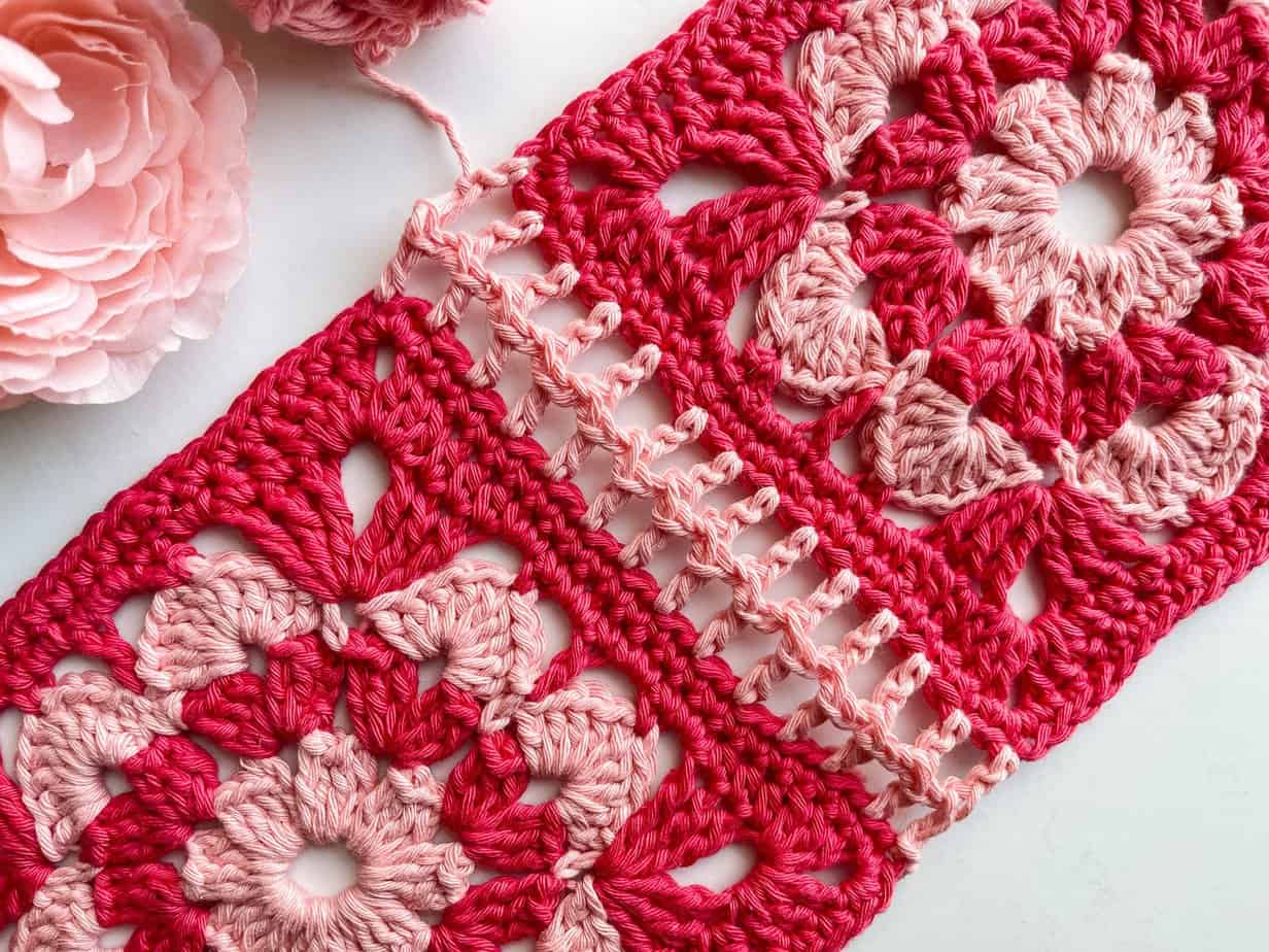 Lace Crochet Join Squares Tutorial double crochet