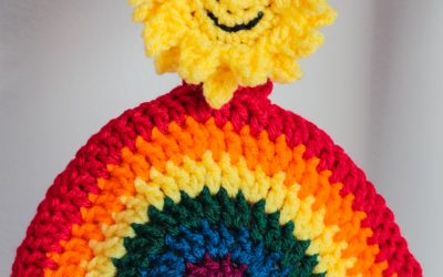 Crochet Rainbow Pattern Towel Topper free crochet pattern