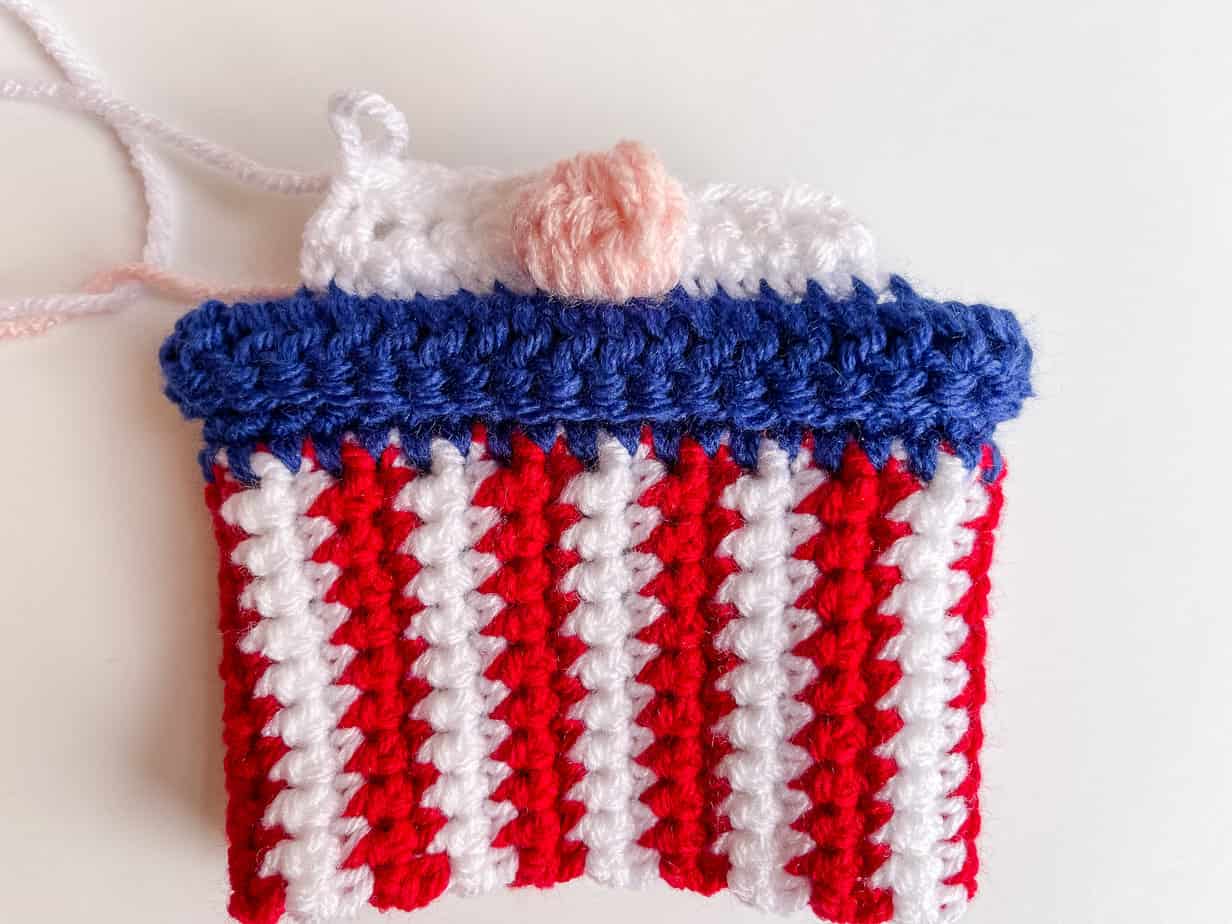 patriotic 4th of July gnome cup cozy add beard process no-sew nose option