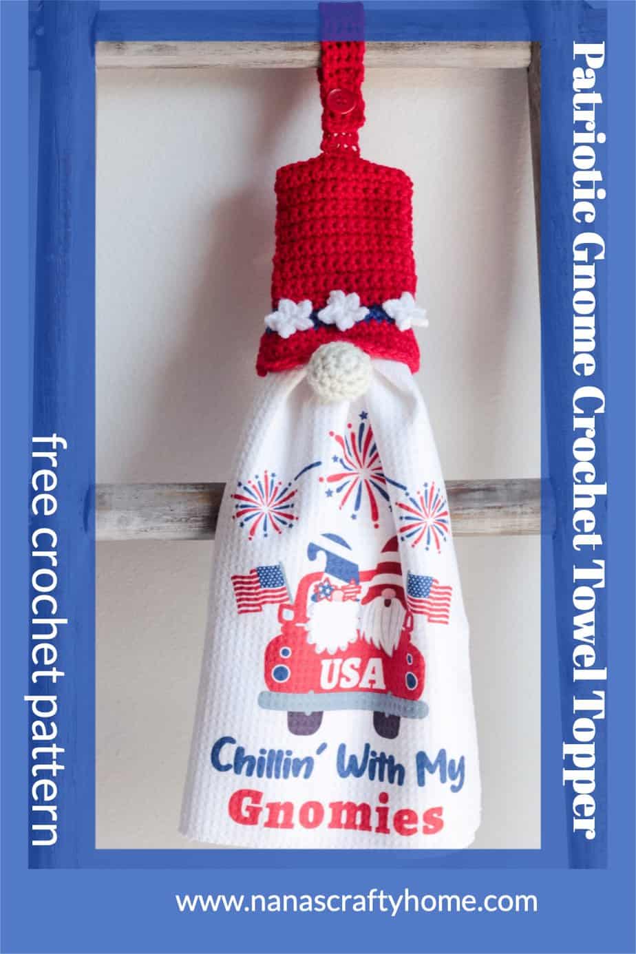 patriotic gnome towel topper free crochet pattern
