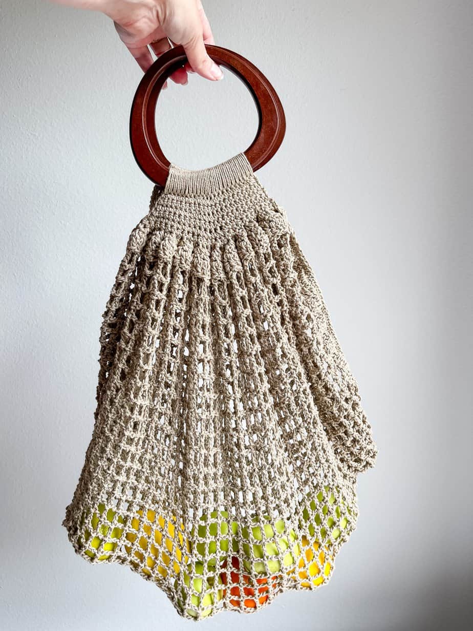 mesh market crochet bag free crochet pattern