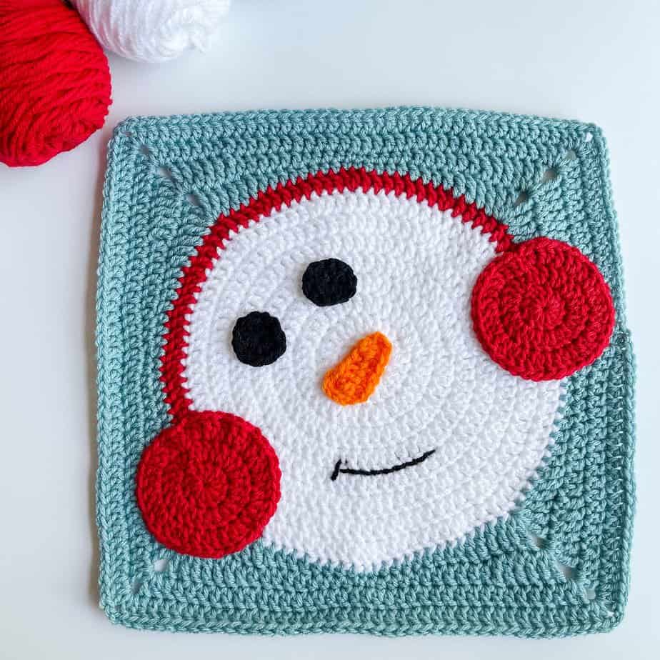 crochet snowman pattern granny square